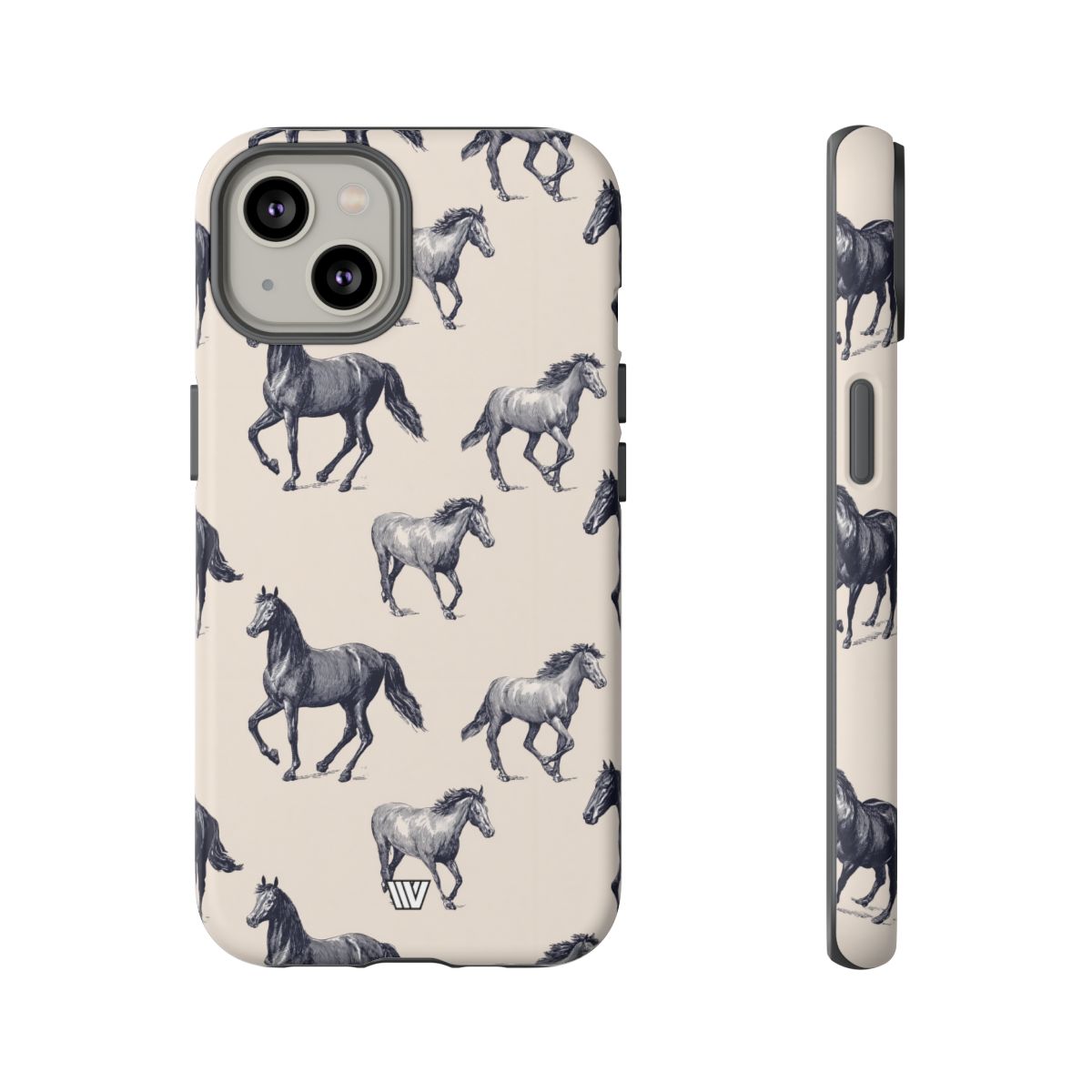 Horse Sketches Tough Phone Case – iPhone 14, Matte