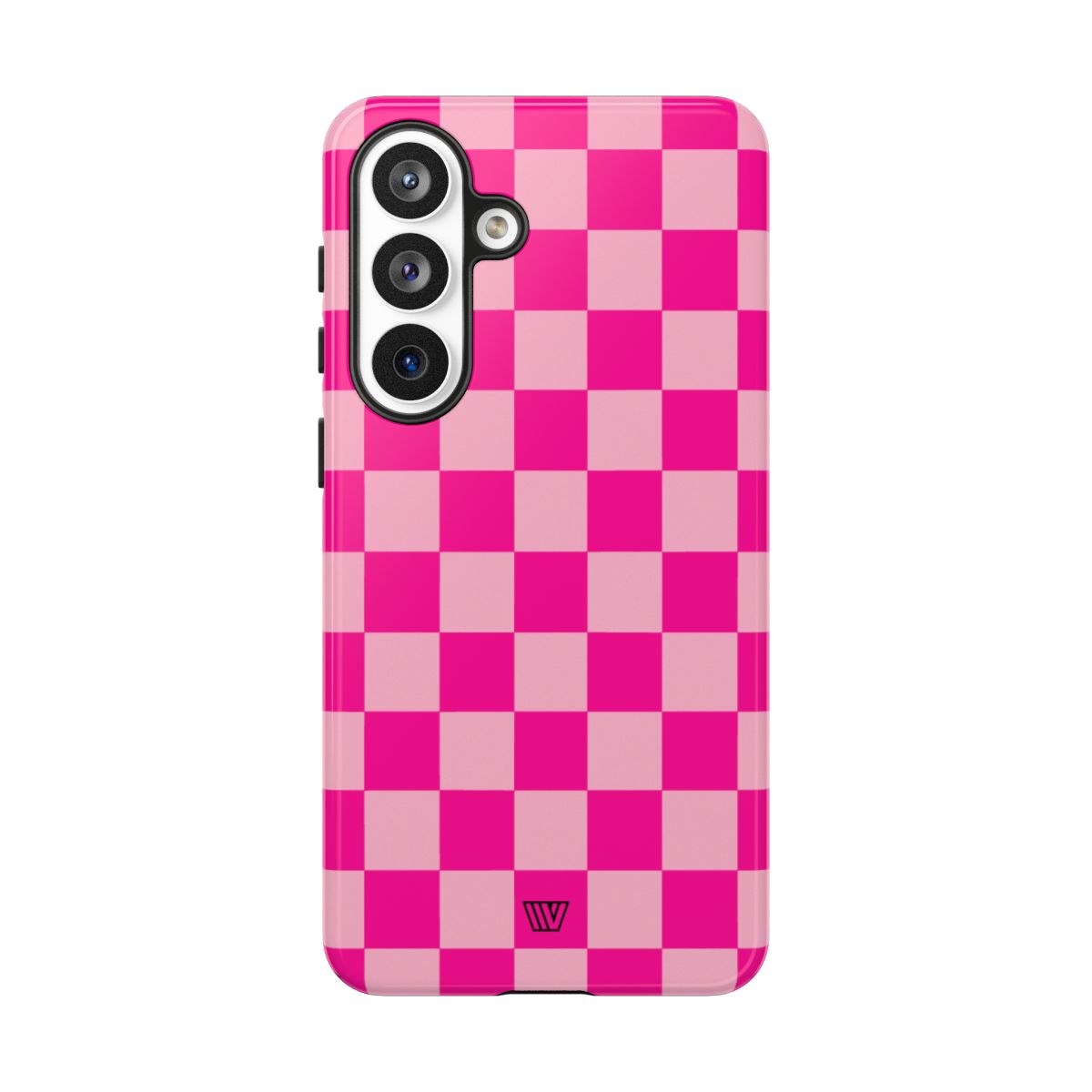 Hot Pink Checkerboard Tough Phone Case – Samsung Galaxy S26 Plus, Glossy