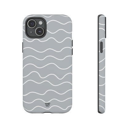 Gray Waves Tough Phone Case – iPhone 15 Plus, Matte