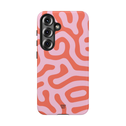 Coral Organic Lines Tough Phone Case – Samsung Galaxy S25, Matte