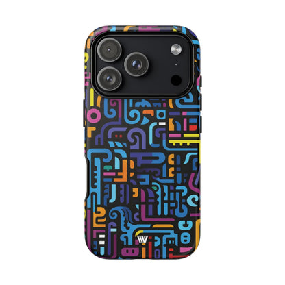 Neon Glyphs Tough Phone Case – iPhone 18 Pro, Matte