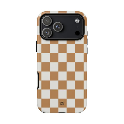 Chestnut Checkerboard Tough Phone Case – iPhone 18 Pro Max, Matte