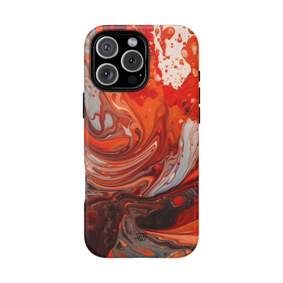 White Fire Paint Swirl Tough Phone Case – iPhone 16 Pro Max, Matte