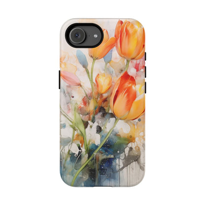 Watercolor Tulips Tough Phone Case – iPhone 17e, Matte