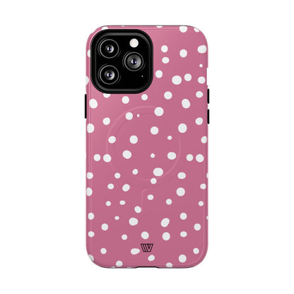Blush Red Dots MagSafe Tough iPhone Case – iPhone 13 Pro Max, Glossy
