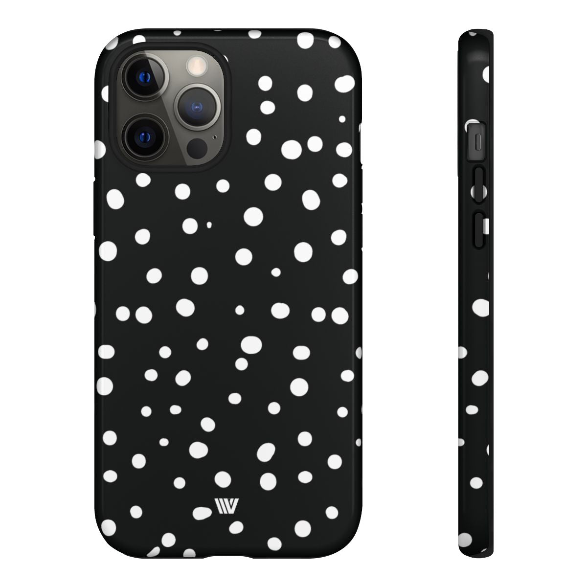 Black and White Dots Tough Phone Case – iPhone 12 Pro Max, Glossy