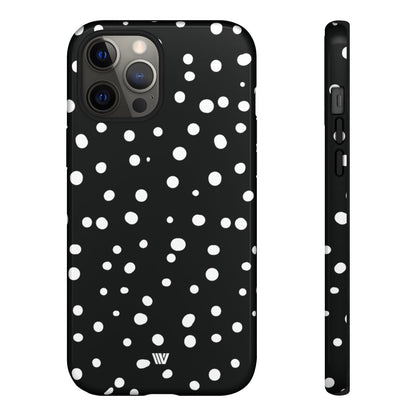 Black and White Dots Tough Phone Case – iPhone 12 Pro Max, Glossy