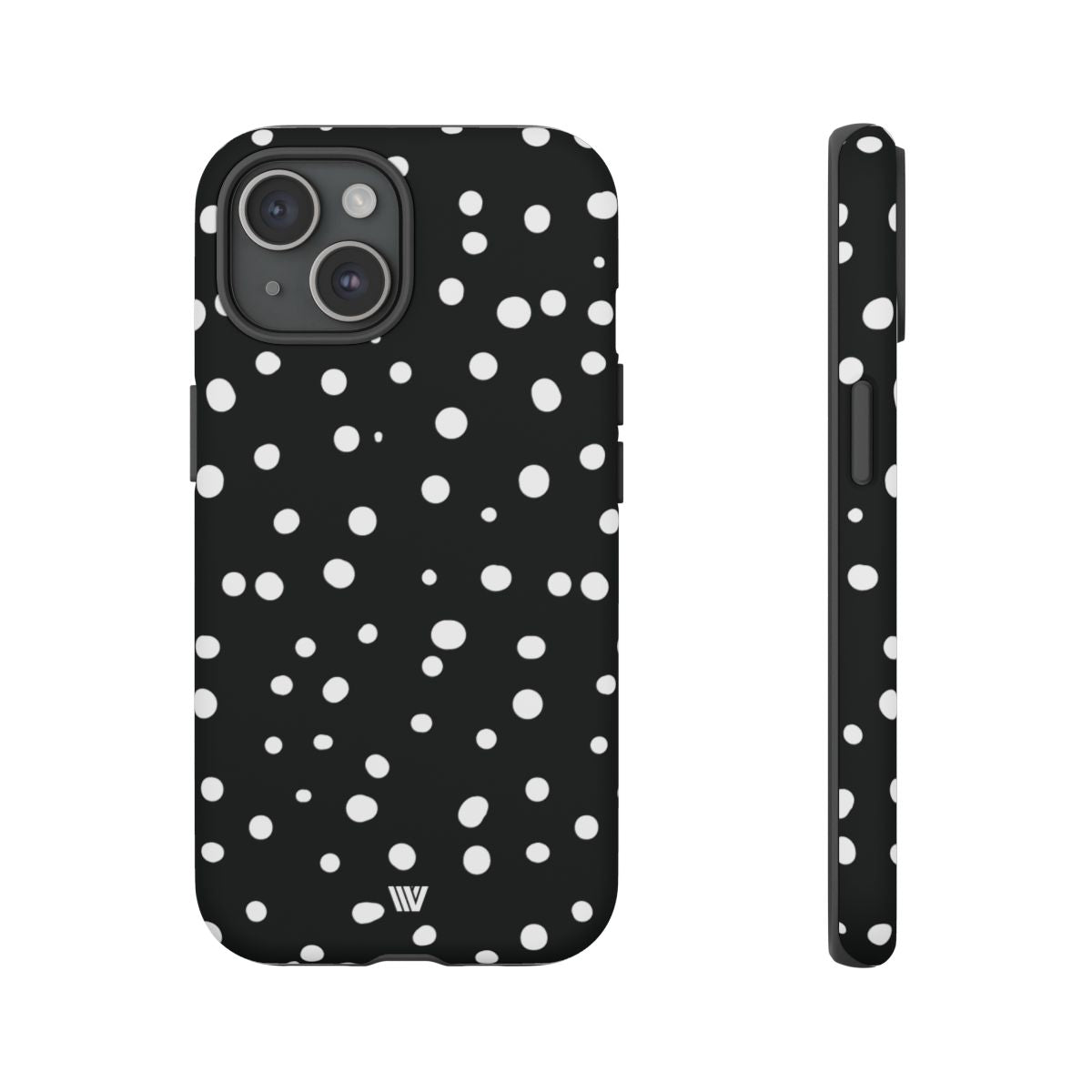 Black and White Dots Tough Phone Case – iPhone 15, Matte