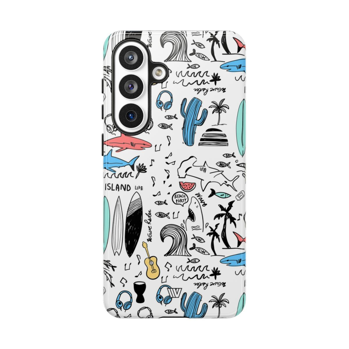 Doodle Beach Party Tough Phone Case – Samsung Galaxy S26 Plus, Glossy