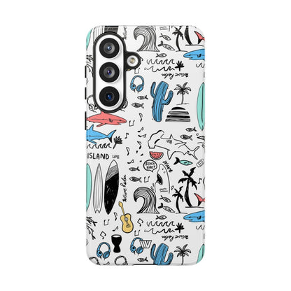 Doodle Beach Party Tough Phone Case – Samsung Galaxy S26 Plus, Glossy