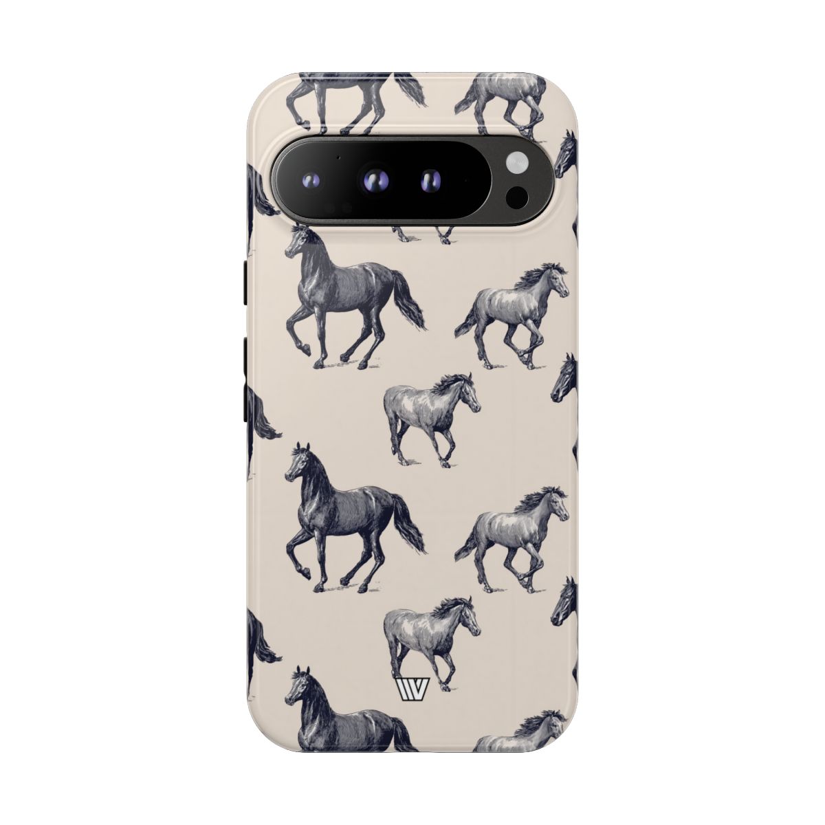 Horse Sketches Tough Phone Case – Google Pixel 9 Pro XL, Glossy