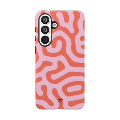 Coral Organic Lines Tough Phone Case – Samsung Galaxy S26 Plus, Matte
