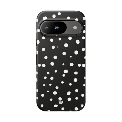 Black and White Dots Tough Phone Case – Google Pixel 9, Matte