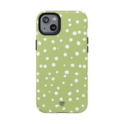 PALE OLIVE DOTS | MagSafe Tough iPhone Case