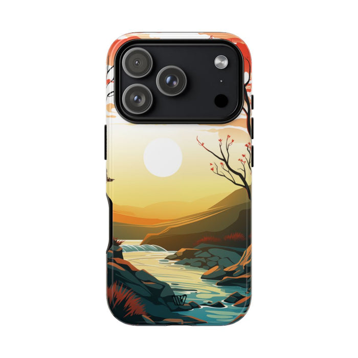 River Sunset Tough Phone Case – iPhone 18 Pro, Glossy