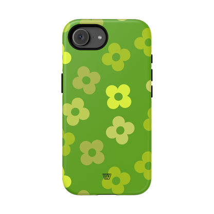 Green Retro Flowers Tough Phone Case – iPhone 17e, Matte