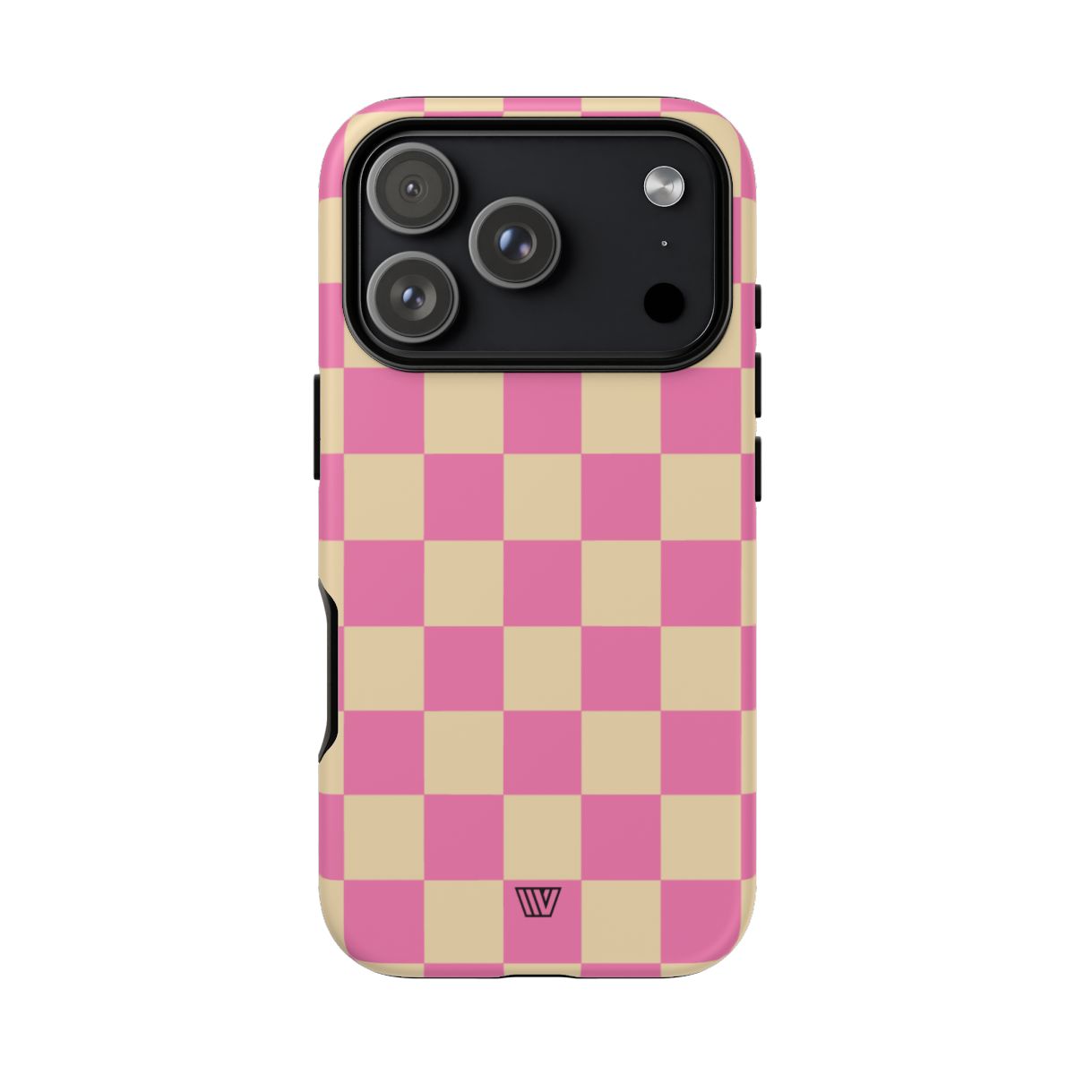 Pink Tan Checkerboard Tough Phone Case – iPhone 18 Pro, Matte
