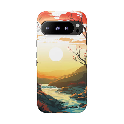 River Sunset Tough Phone Case – Google Pixel 9 Pro, Matte
