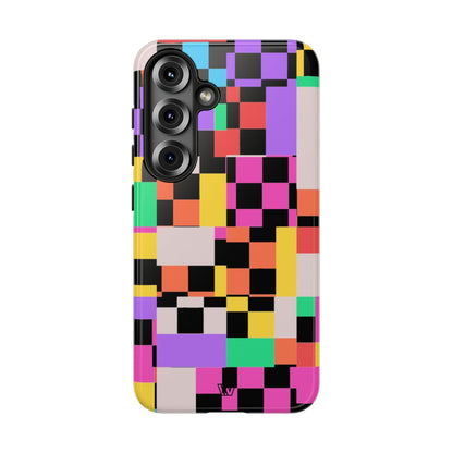 Mashed Up Checkerboard Tough Phone Case – Samsung Galaxy S25, Glossy