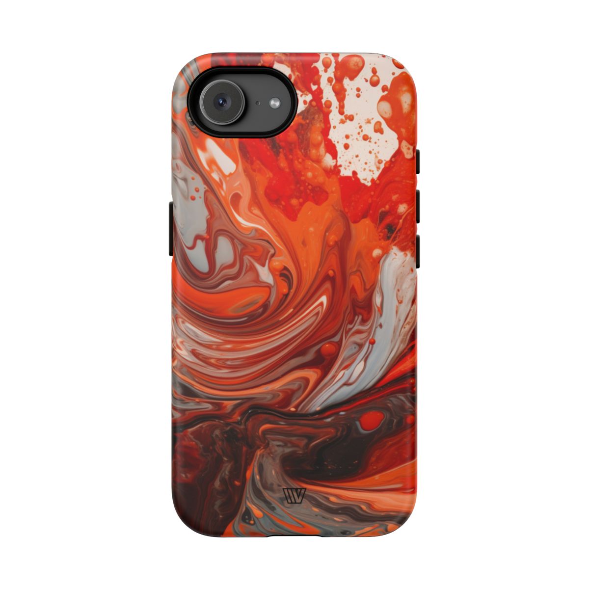 White Fire Paint Swirl Tough Phone Case – iPhone 17e, Matte