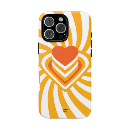 Heart Ray Stack Tough Phone Case – iPhone 16 Pro Max, Matte