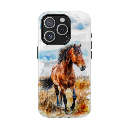 Watercolor Horse MagSafe Tough iPhone Case – iPhone 15 Pro, Glossy
