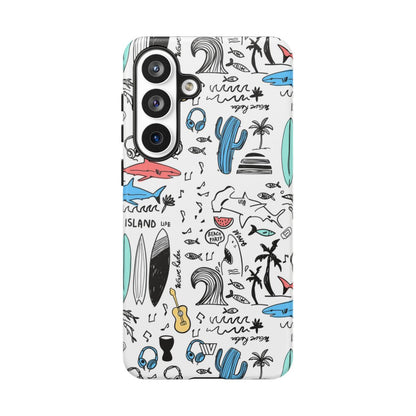 Doodle Beach Party Tough Phone Case – Samsung Galaxy S26 Plus, Matte