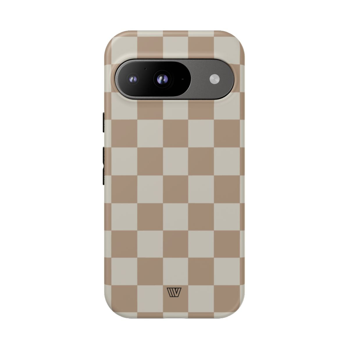 Neutral Checkerboard Tough Phone Case – Google Pixel 9, Matte