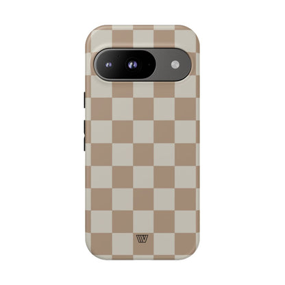 Neutral Checkerboard Tough Phone Case – Google Pixel 9, Matte