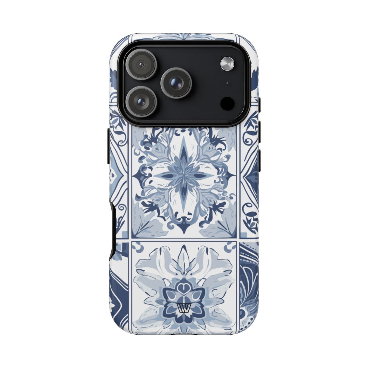 Blue White Tile Tough Phone Case – iPhone 18 Pro, Matte