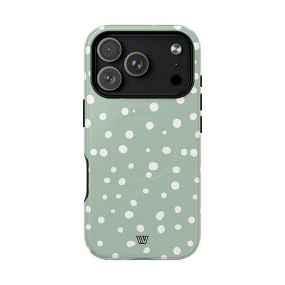 Pastel Green Dots MagSafe Tough iPhone Case – iPhone 18 Pro, Glossy