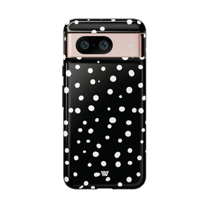 Black and White Dots Tough Phone Case – Google Pixel 8, Glossy