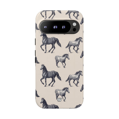 Horse Sketches Tough Phone Case – Google Pixel 9 Pro, Matte