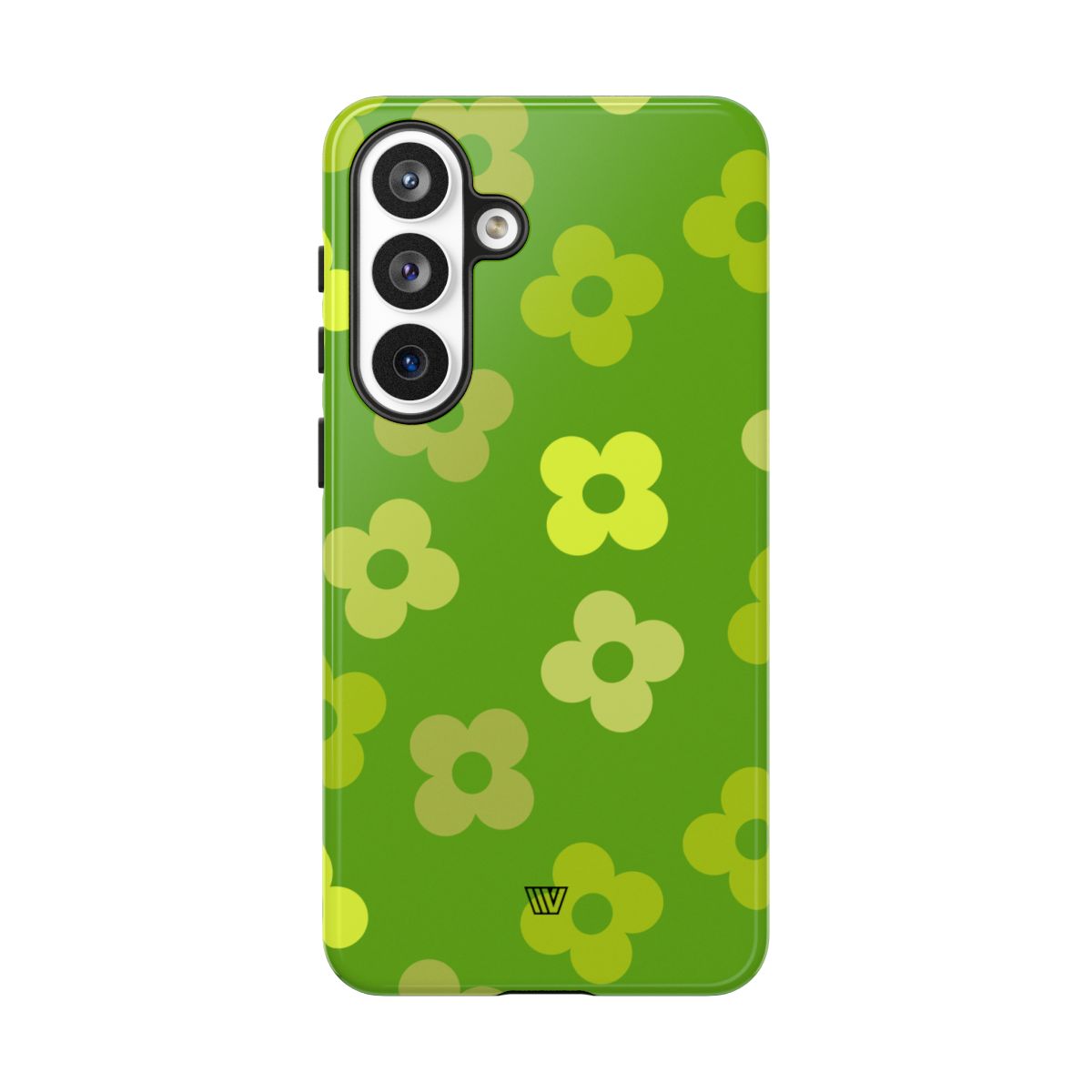 Green Retro Flowers Tough Phone Case – Samsung Galaxy S26 Plus, Glossy