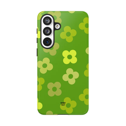 Green Retro Flowers Tough Phone Case – Samsung Galaxy S26 Plus, Glossy