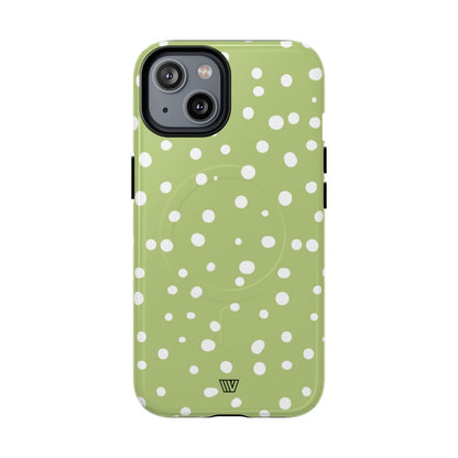 PALE OLIVE DOTS | MagSafe Tough iPhone Case