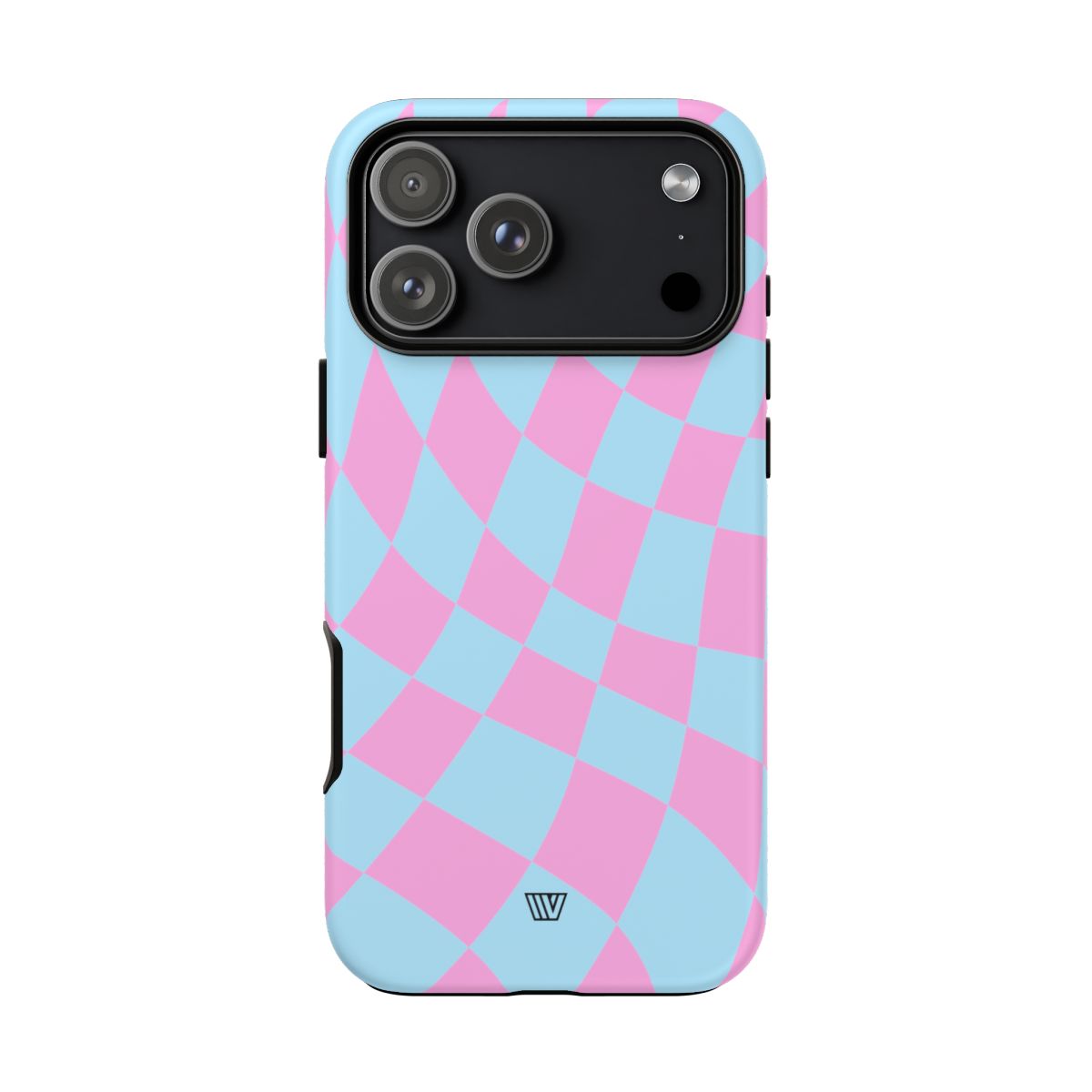 Blue Pink Curvy Checkerboard Tough Phone Case – iPhone 18 Pro Max, Matte