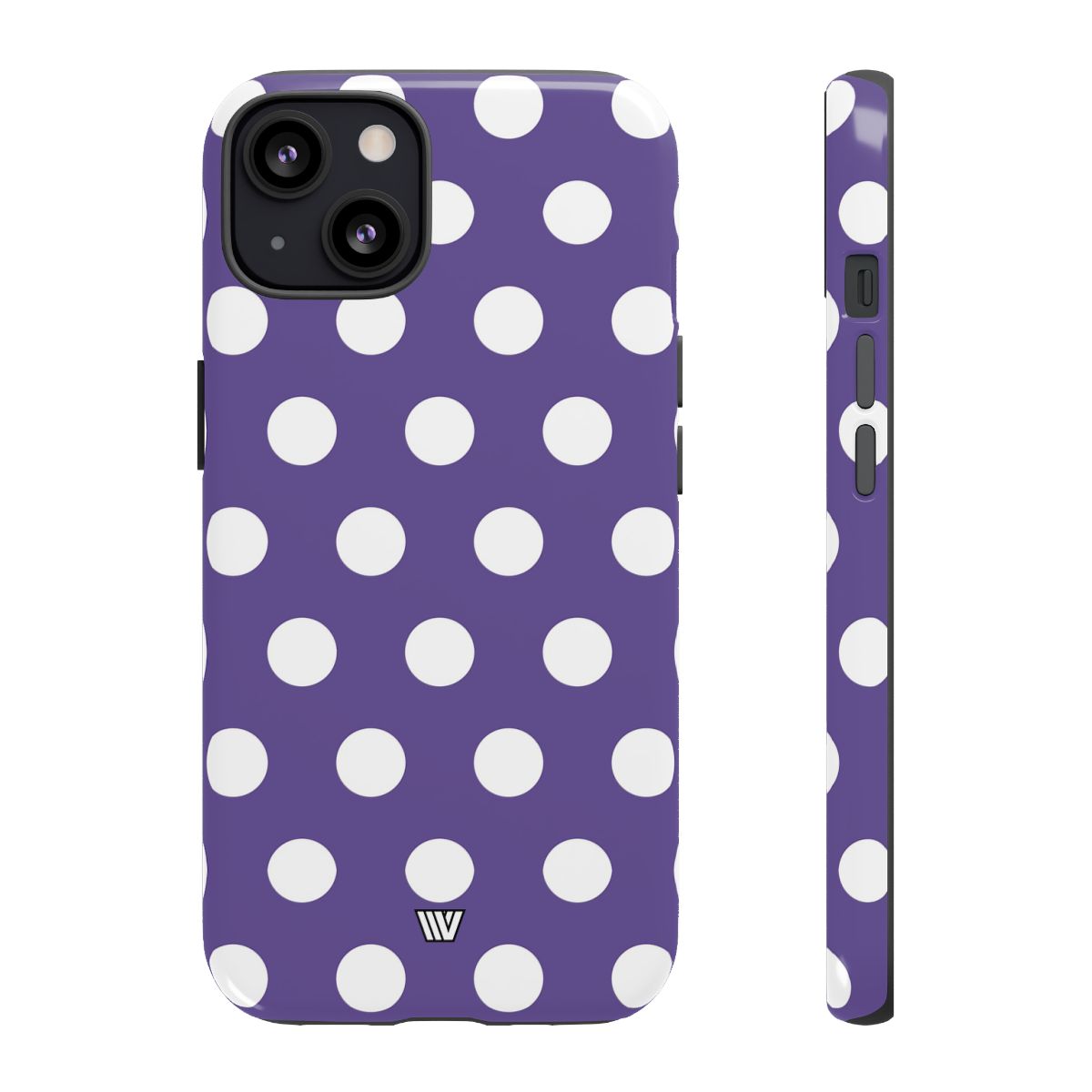Purple Polka Dots Tough Phone Case – iPhone 13, Glossy