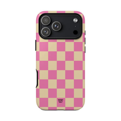 Pink Tan Checkerboard Tough Phone Case – iPhone 18 Pro Max, Glossy