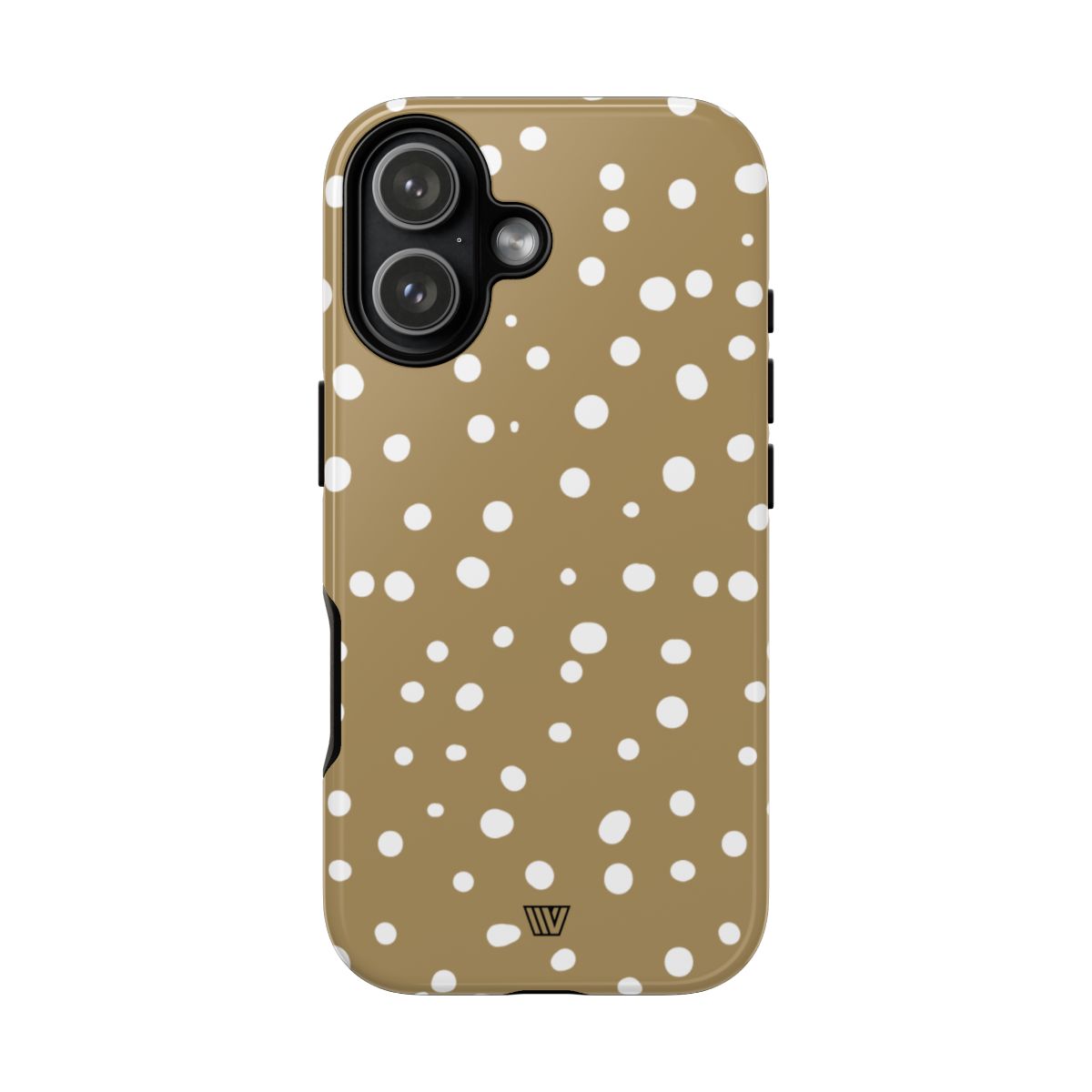Dark Beige Dots Tough Phone Case – iPhone 17, Glossy