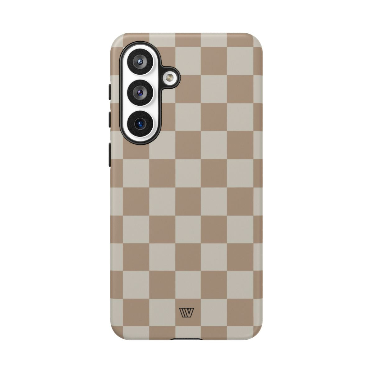 Neutral Checkerboard Tough Phone Case – Samsung Galaxy S26 Plus, Matte
