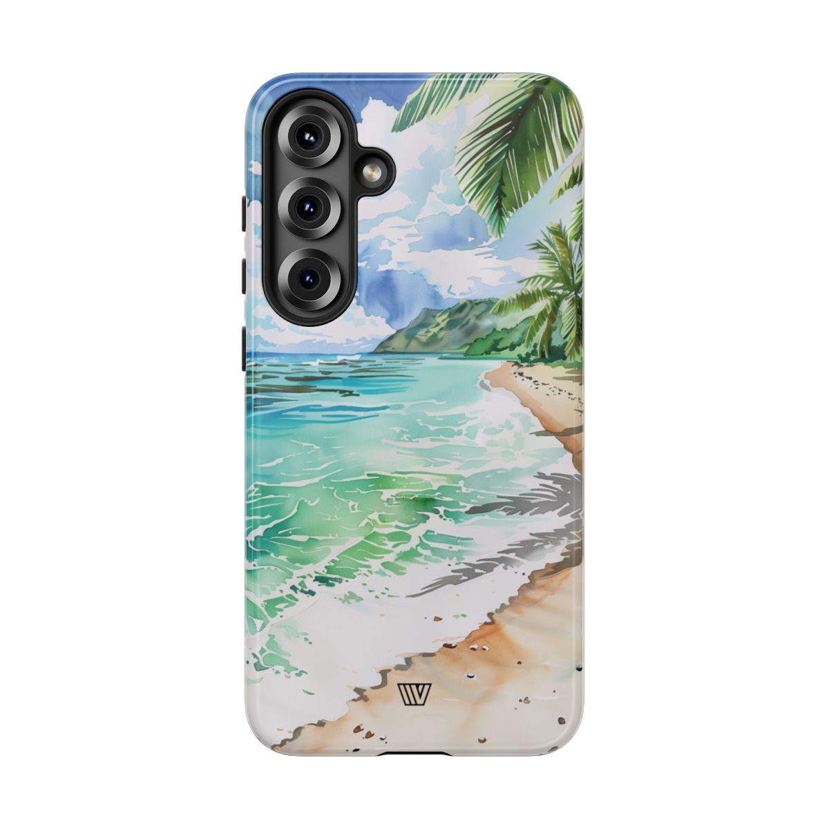 Watercolor Beach Tough Phone Case – Samsung Galaxy S25 Plus, Glossy