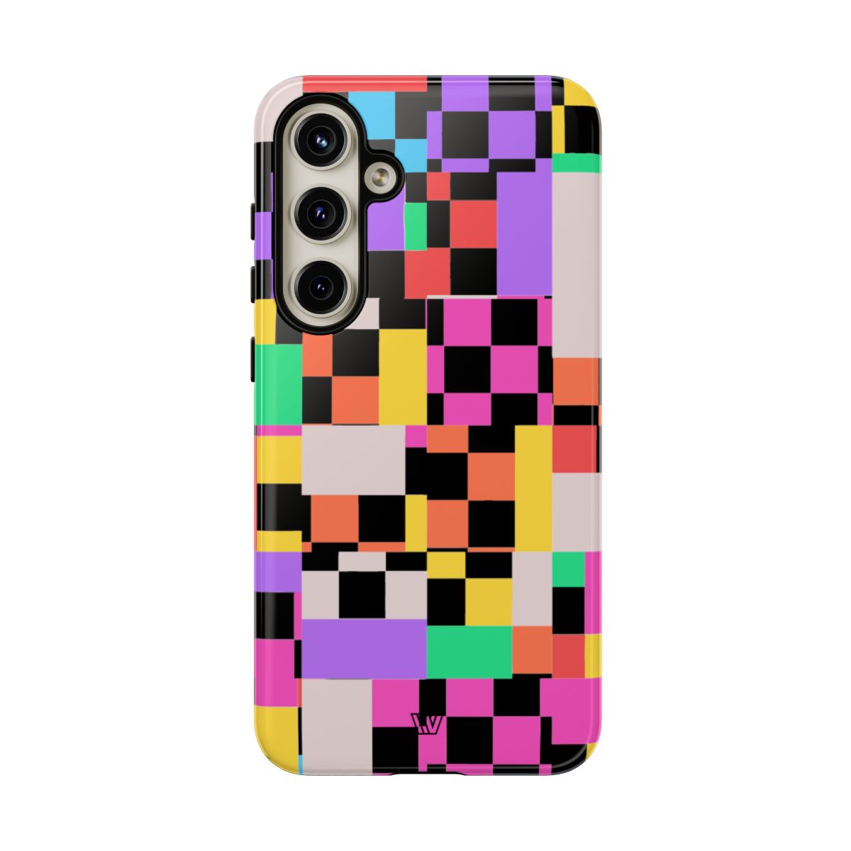 Mashed Up Checkerboard Tough Phone Case – Samsung Galaxy S24 Plus, Glossy