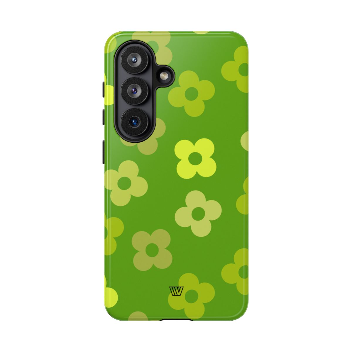 Green Retro Flowers Tough Phone Case – Samsung Galaxy S26, Glossy