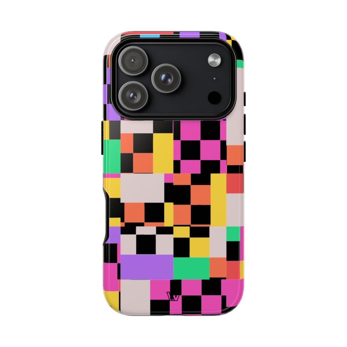 Mashed Up Checkerboard Tough Phone Case – iPhone 18 Pro, Glossy