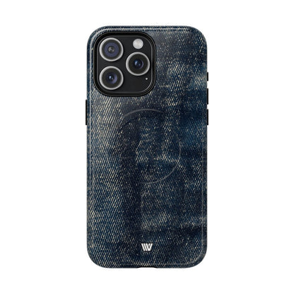 Faded Denim MagSafe Tough iPhone Case – iPhone 15 Pro Max, Glossy