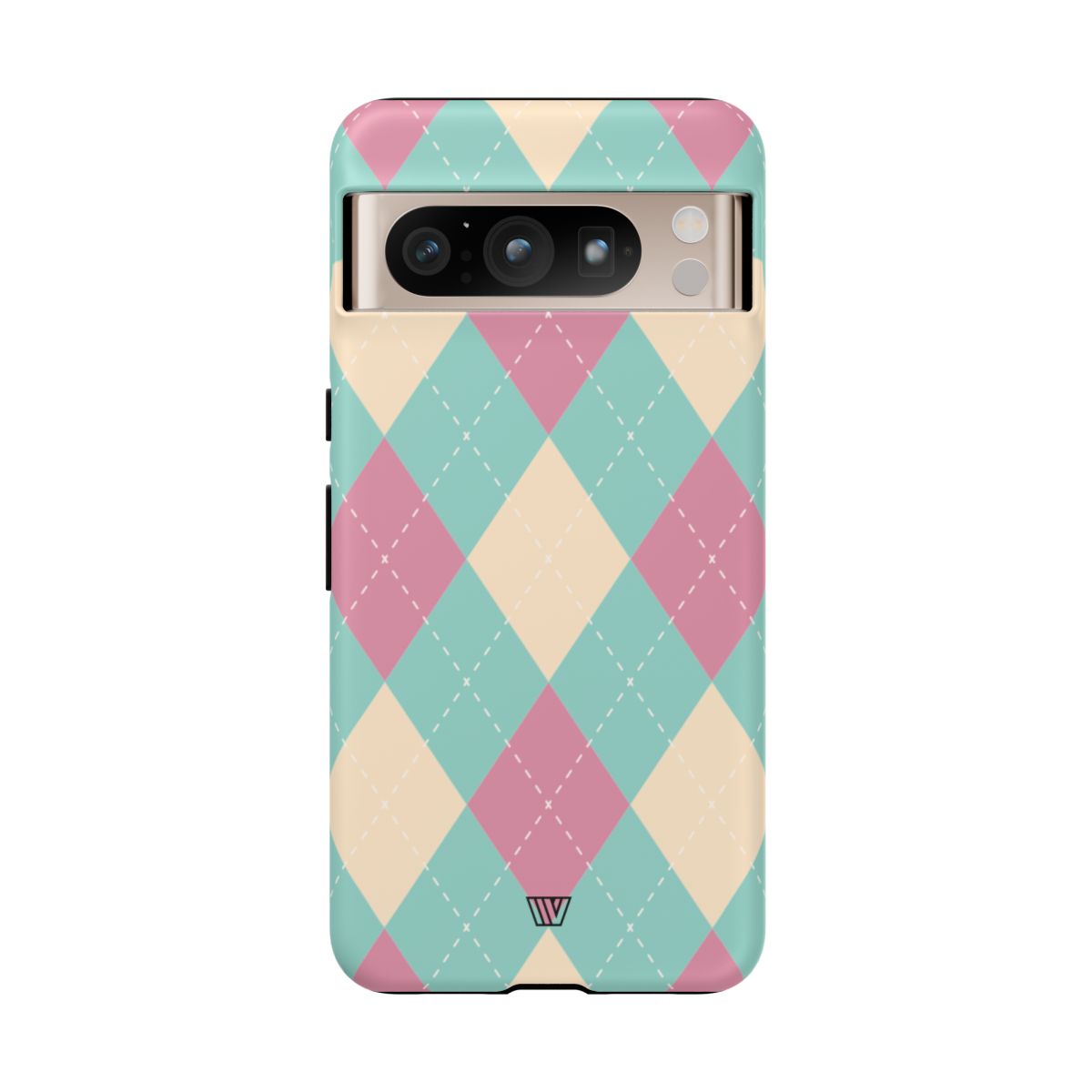 Blue Pink Beige Argyle Tough Phone Case – Google Pixel 8 Pro, Matte