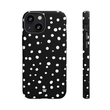 Black and White Dots Tough Phone Case – iPhone 13 Mini, Matte