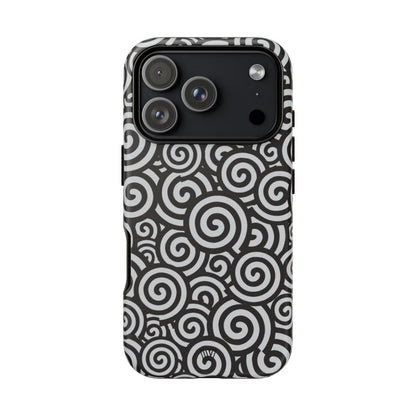 Abstract Sprial Tough Phone Case – iPhone 18 Pro, Matte