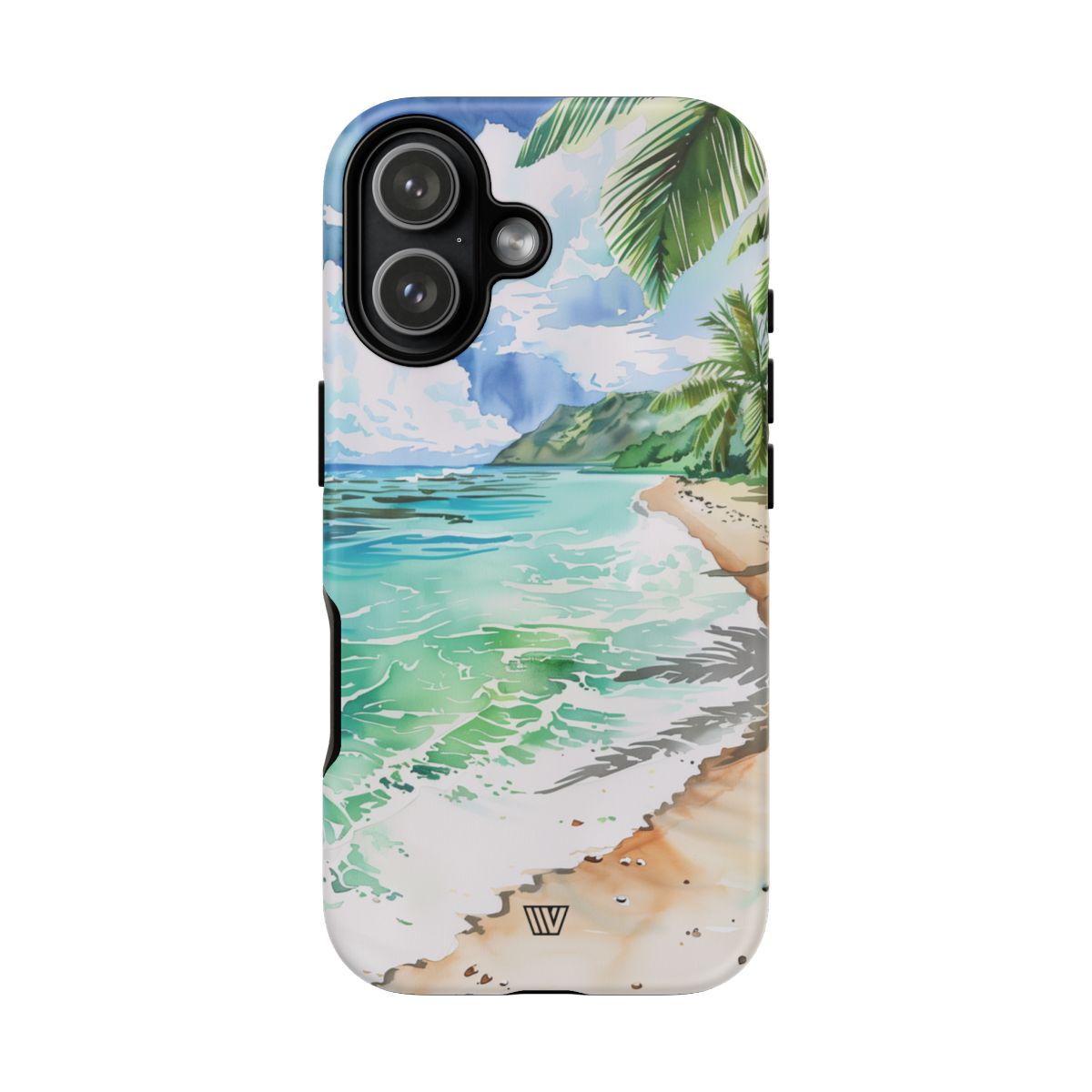 Watercolor Beach Tough Phone Case – iPhone 17, Matte